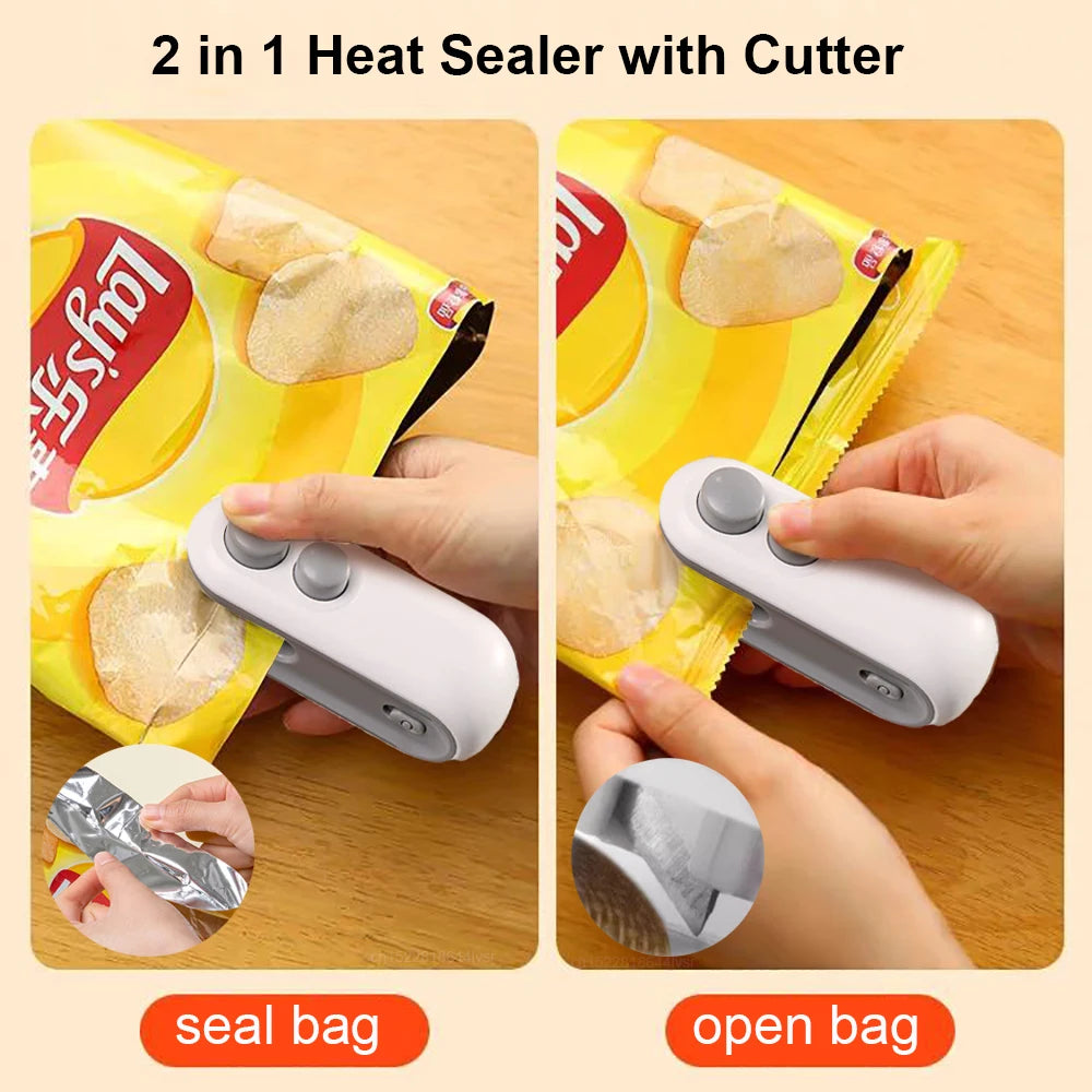 Mini Heat Bag Sealing Machine Package Sealer Bags Plastic Food Sealer